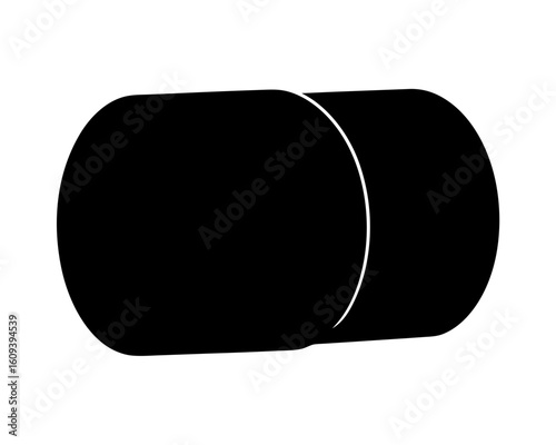 Black capsule shape made with simple and bold graphic design illustration