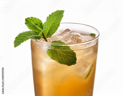 Wallpaper Mural ginger ale with mint garnish isolated on white background Torontodigital.ca