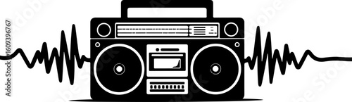 Retro music cassette, radio, music, audio, cassette, tape, recorder, retro, sound, old, boombox, stereo, isolated, player, vintage, digital, speaker, white, technology, button, vector, equipment, car,