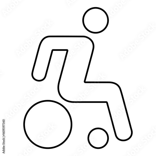 disabled person icon isolated on white background, vector illustration.