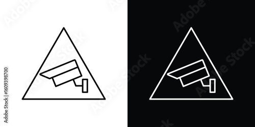 Video surveillance signs Simple Set. Vector icons for graphic design template.