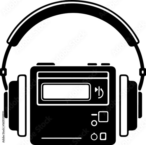 Retro Cassette Vibes with Headphones"
