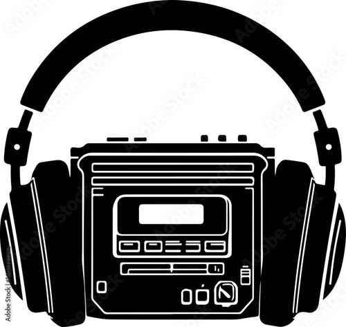 Retro Cassette Vibes with Headphones"