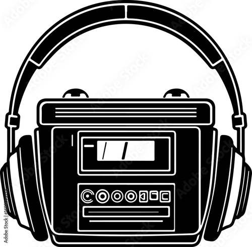 Retro Cassette Vibes with Headphones"