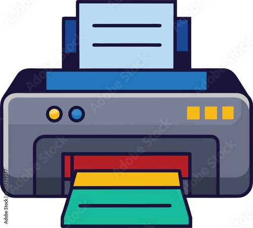 Vector illustration of an inkjet printer