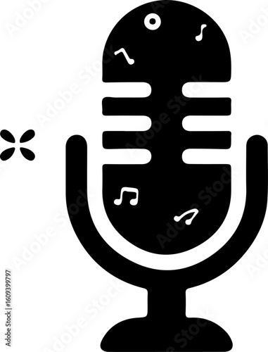 music, microphone, singing, melody,  vector
