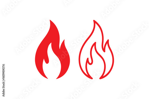 Fire icon vector isolated on white background. Fire flame icon template. Fire flames symbol vector