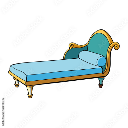 Creative Vector Style Daybed on White Background