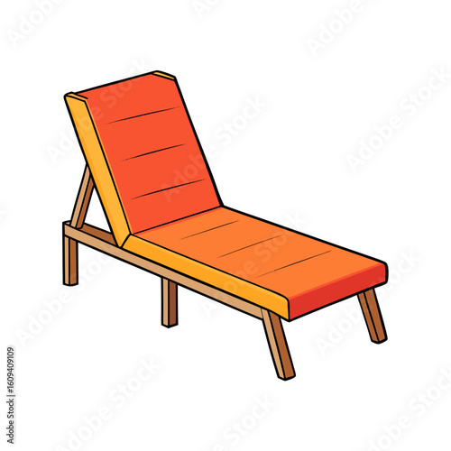 Creative Vector Style Lounge Chair on White Background