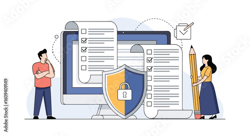 Online data protection and security compliance auditing process for businesses