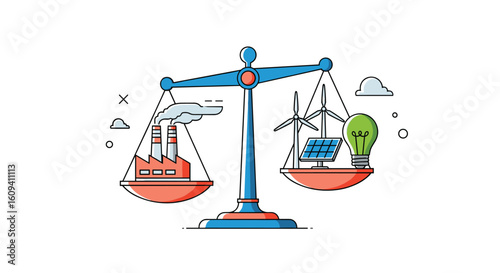 Balancing industrial pollution against renewable energy sources and sustainable development