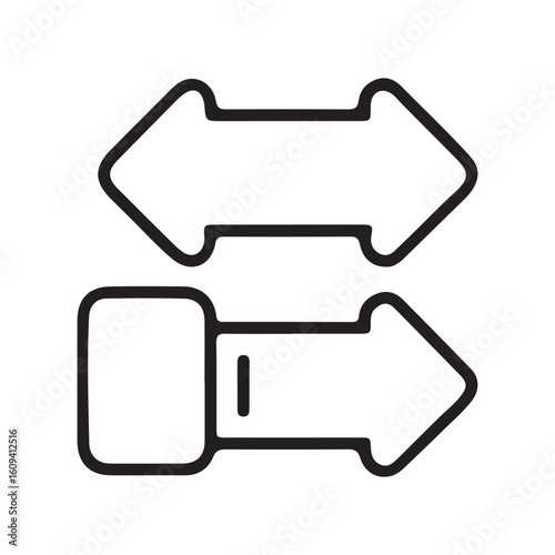 Vector art of two opposing arrows, one pointing left and the other right, symbolizing exchange or direction