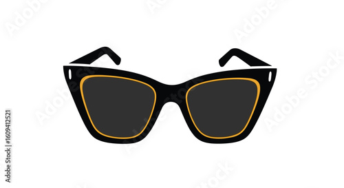 Stylish black cat eye sunglasses with golden accents for a chic look