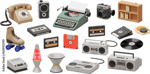 Retro Nostalgia: Collection of Vintage Technology and Home Decor From the Past