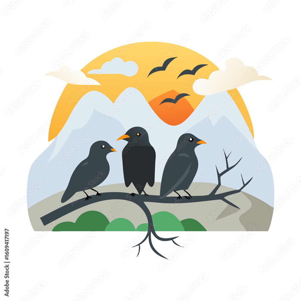 Fototapeta premium penguin on a branch