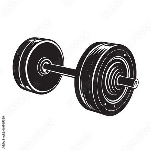 Barbell Silhouette Icon Vector