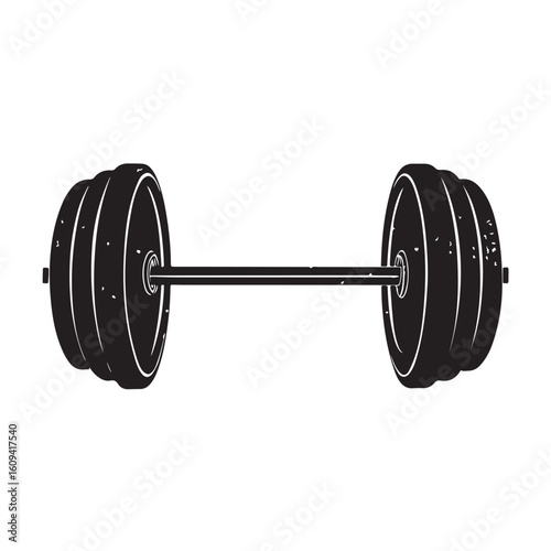 Barbell Silhouette Icon Vector