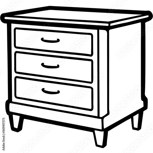 Modern Bedside Table Illustration