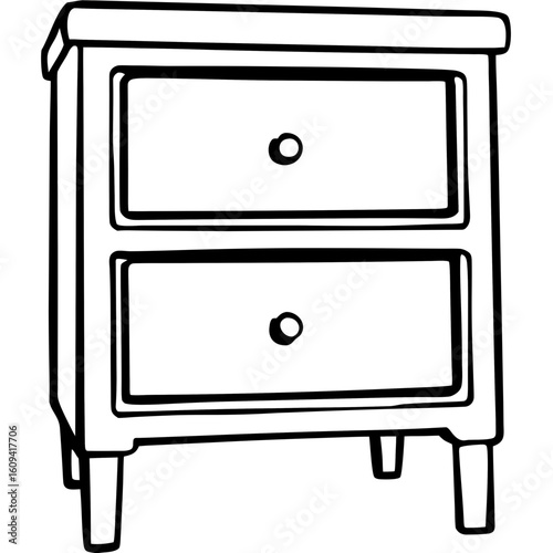 Modern Bedside Table Illustration