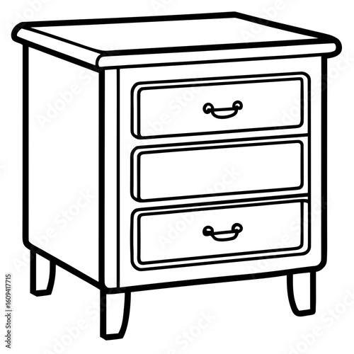 Modern Bedside Table Illustration
