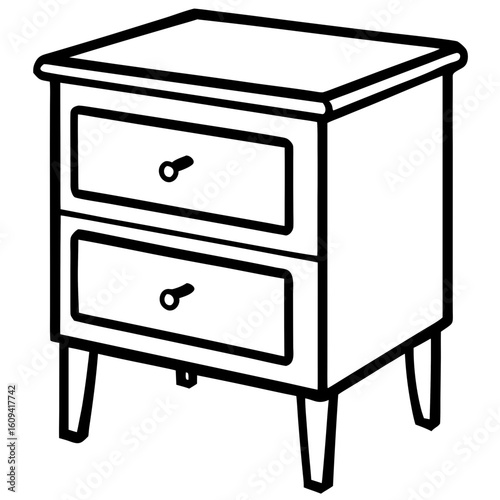 Modern Bedside Table Illustration