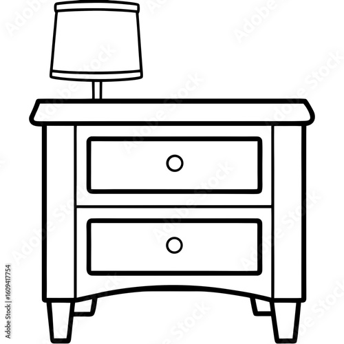 Modern Bedside Table Illustration