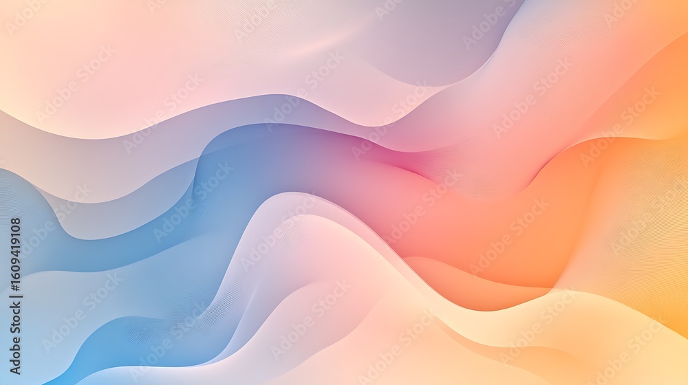 Fototapeta premium Soft abstract background with gentle gradient shapes in modern colorful tones