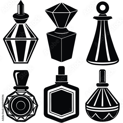Elegant Perfume Bottle Icons