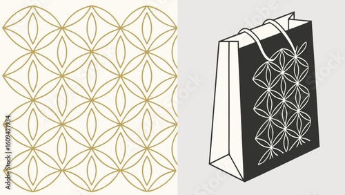 Pattern seamless chevron abstract wave background stripe gold luxury color and line. a seamless vector pattern featuring a modern geometric cube-style design with thin gold lines. Geometric line vecto