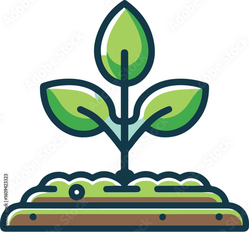 sprouting seed flat icon clipart white background