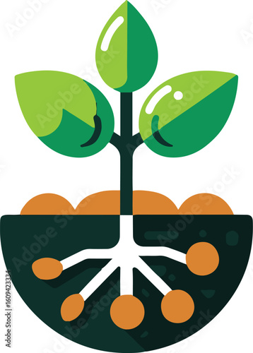 sprouting seed flat icon clipart white background