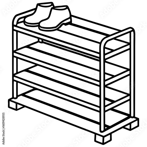 Modern Shoe Organizer Illustration
