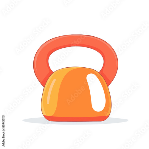 Minimalistic 2D flat icon featuring kettle bell, clean vector design, simple illustration style, isolated on a white background, modern element in vector and EPS format. simple design set