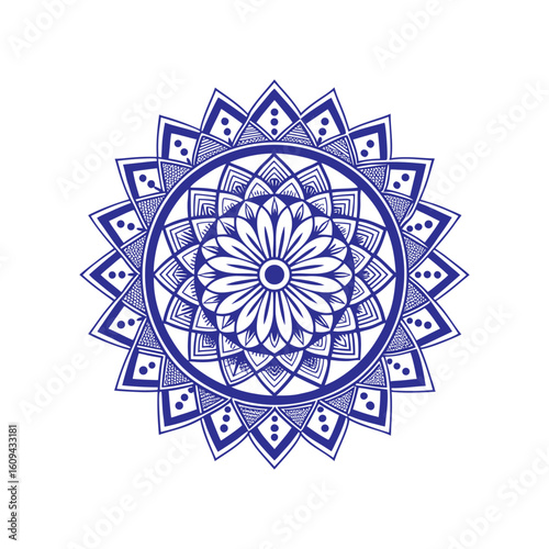 Minimalist mandala with central circular motif