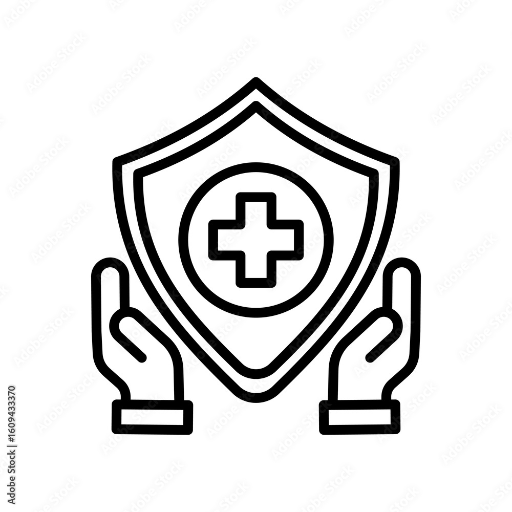 Obraz premium Health Shield line icon
