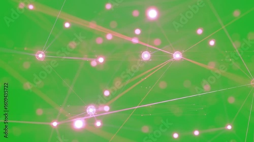 Tracing lines connecting between light nodes on green screen