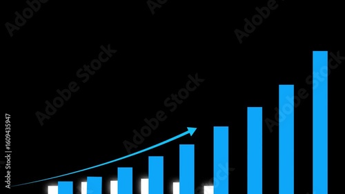 Business Growth and Success Concept. business graph chart & business growth animation. growing business concept. Business growth infographic animation, business graph, business graph chart icon