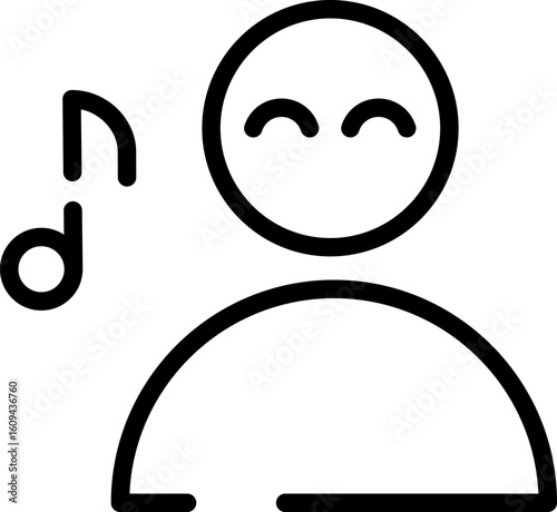 Minimalistic Modern Rounded Outline Melomane Icon