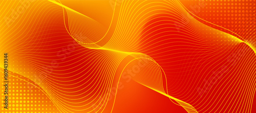 Soft textured red and yellow gradient color. Abstract dynamic line wave. Suitable for banner, poster, cover, brochure, flyer, website