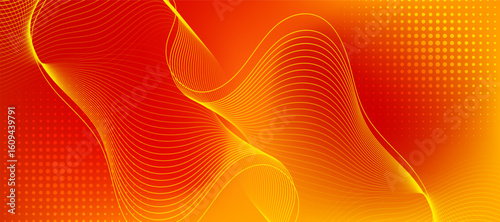 Soft textured red and yellow gradient color. Abstract dynamic line wave. Suitable for banner, poster, cover, brochure, flyer, website