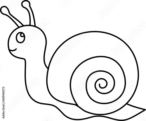 snail cartoon doodle outline coloring