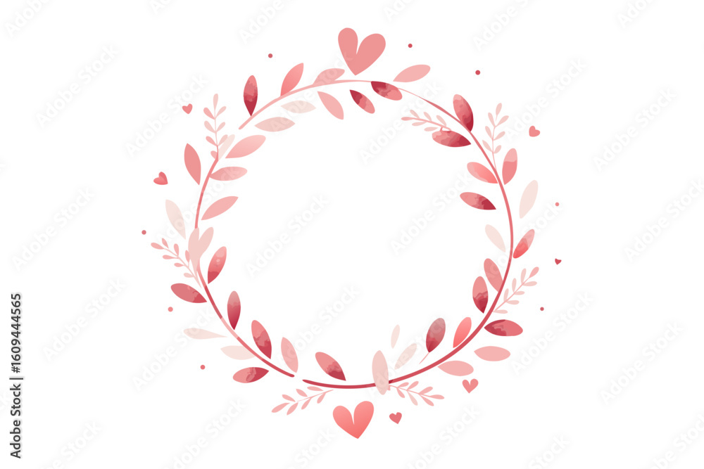 Obraz premium heart wreath frame scattered love romantic circle
