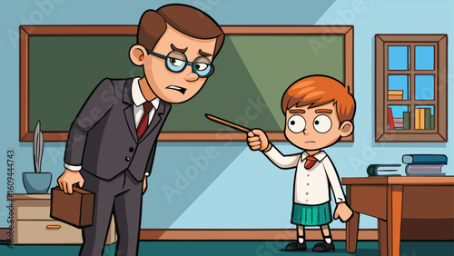 Student confronts teacher in classroom setting