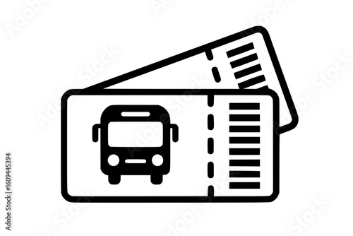 Illustration of an isolated bus ticket on white background
