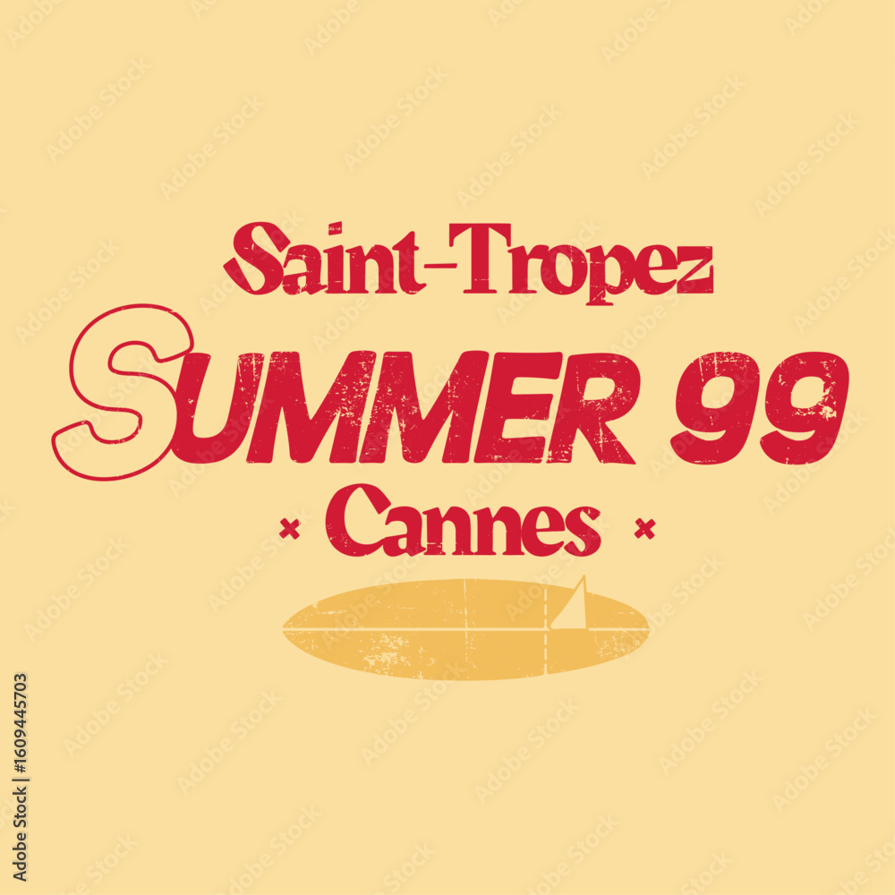 Obraz premium vintage retro vibes summer 99 text print design. surfer vibes slogan t shirt design. sunset time text print design. may text for sea theme . girls clothing artwork. text print design.