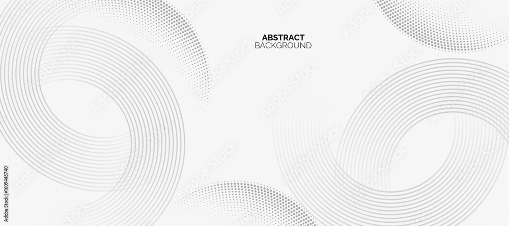 Fototapeta premium Abstract black minimalist white background. Modern circle lines pattern. Minimal geometric design. Futuristic concept. Suit for cover, poster, banner, brochure, header, presentation, web, flyer