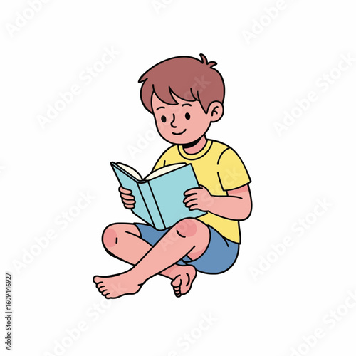 boy reading a book