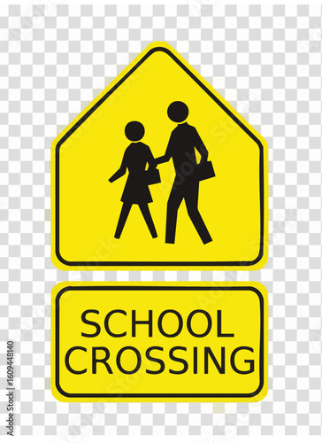 road sign school near by children on the roads