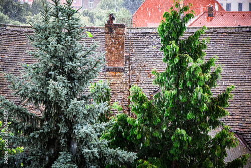 Wet afternoon in Croatian old town