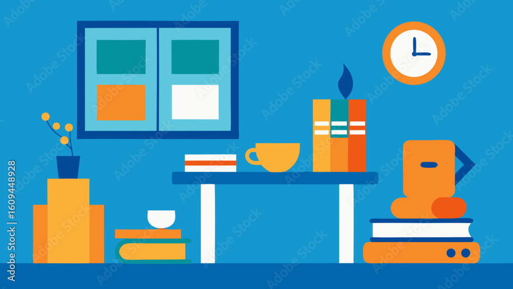 Obraz premium After School Study Room with Coffee and Books